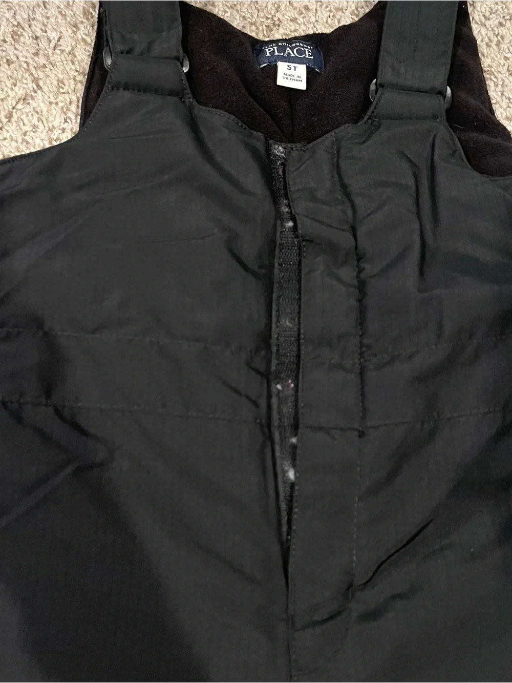 Toddler Black Insulated Snow Bib Children’s Place size 5T